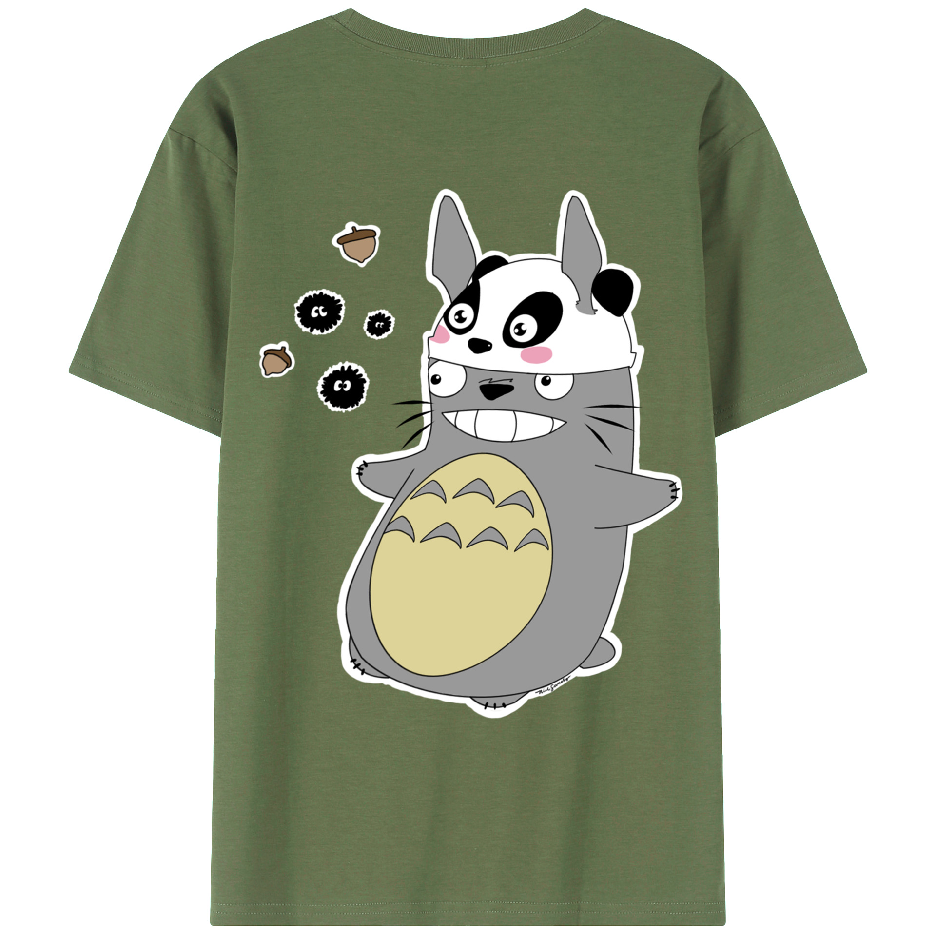 （画像用） となりのトトロ 草壁メイ 草壁サツキ My Neighbor Totoro Satsuki Kusakabe Mei Kusakabe 綿100％ メンズ半袖Tシャツ（バックプリント） 通気性